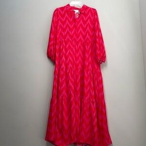 Pomander Place Mabel Hot Pink Chevron Dress